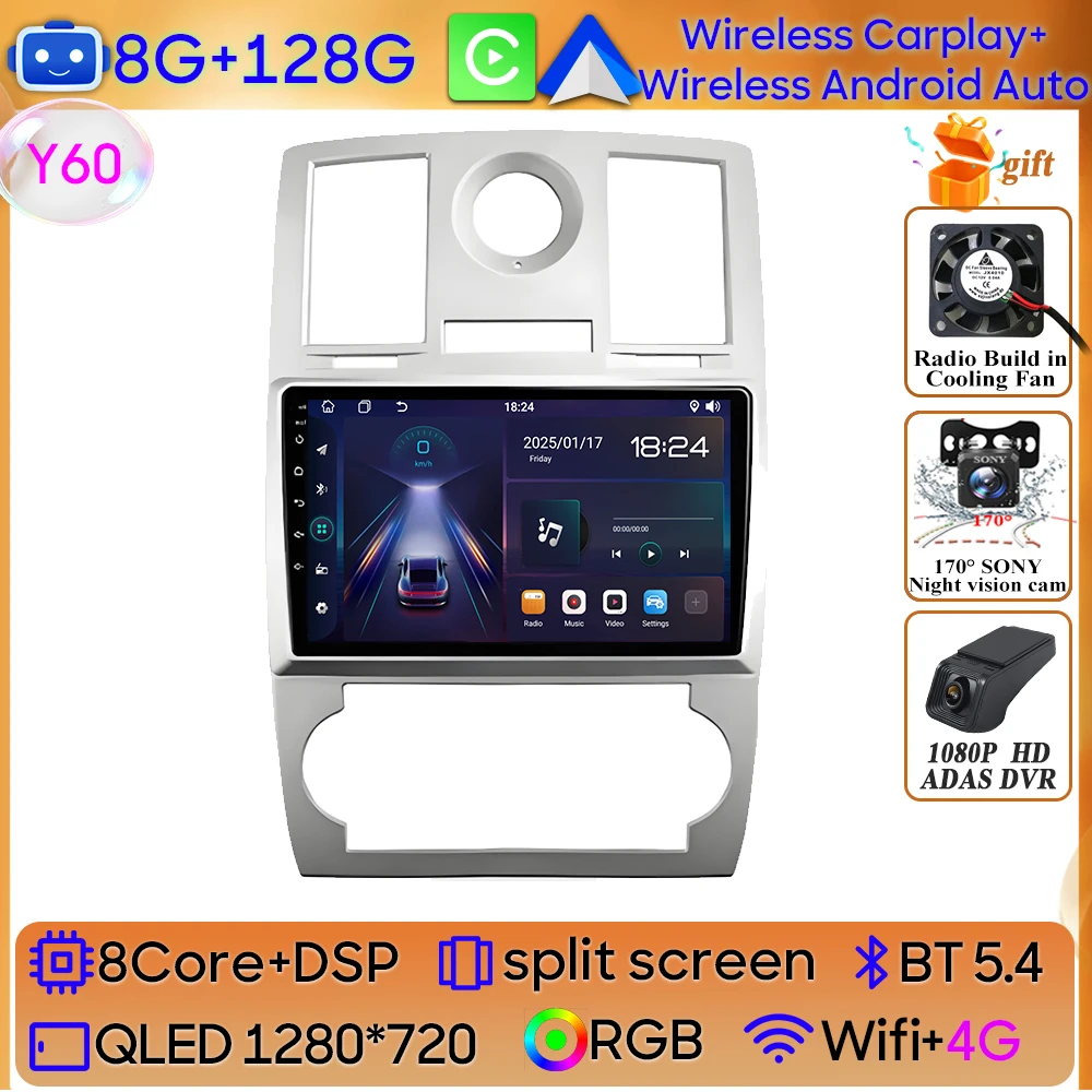 

Android 15 для Chrysler 300C 2004-2011 авто Carplay автомобильный радиоприемник навигация GPS видео мультимедийный плеер 360 камера 4G WIFI DSP
