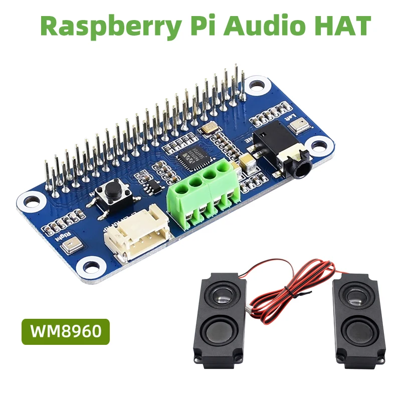 Фото Звуковая карта Raspberry Pi WM8960, Hi-Fi Звуковая карта со стереокодированием, декодированием, воспроизведением записей, динамиками для Pi 4B 3B + 3B Zero 2 В... №1