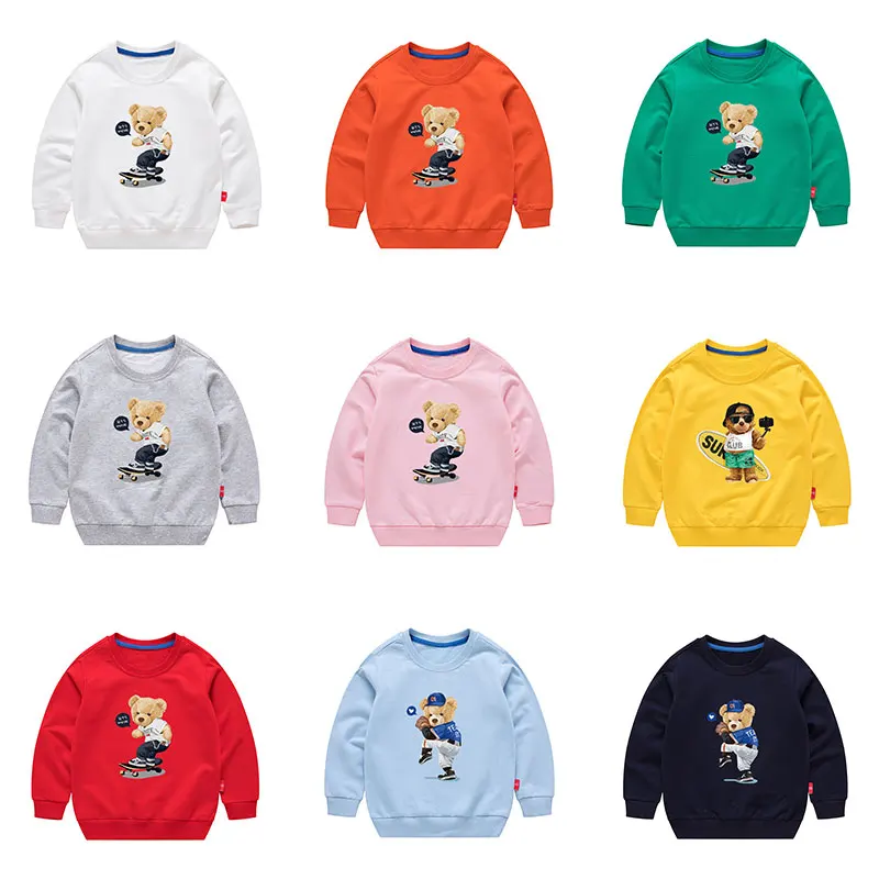 

Children Autumn Bear Sweatershirts Boys Girls Cotton Long Sleeve Tops for Children Clothing