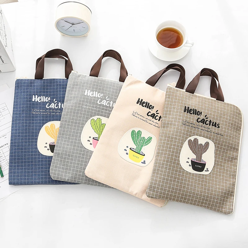 

Симпатичная папка для файлов, сумка на молнии, Холщовая Сумка, студенческие канцелярские принадлежности, офисные принадлежности, Сумка С КА...