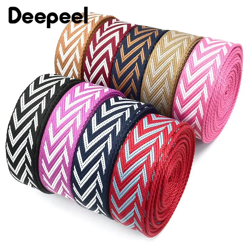 

4Meters Deepeel 38/50mm Polyester Jacquard Webbing Tape Safety Strap Bag Backpack Clothes Decorative Ribbons Sewing Accessories