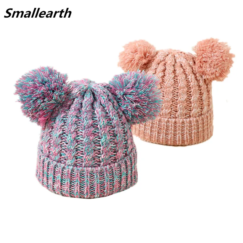 

Fashion Baby Hat for Girls Boys Knit Beanies Hat with Pompom Ball Winter Warm Toddler Cap Kids Skullies Hat Children Accessories