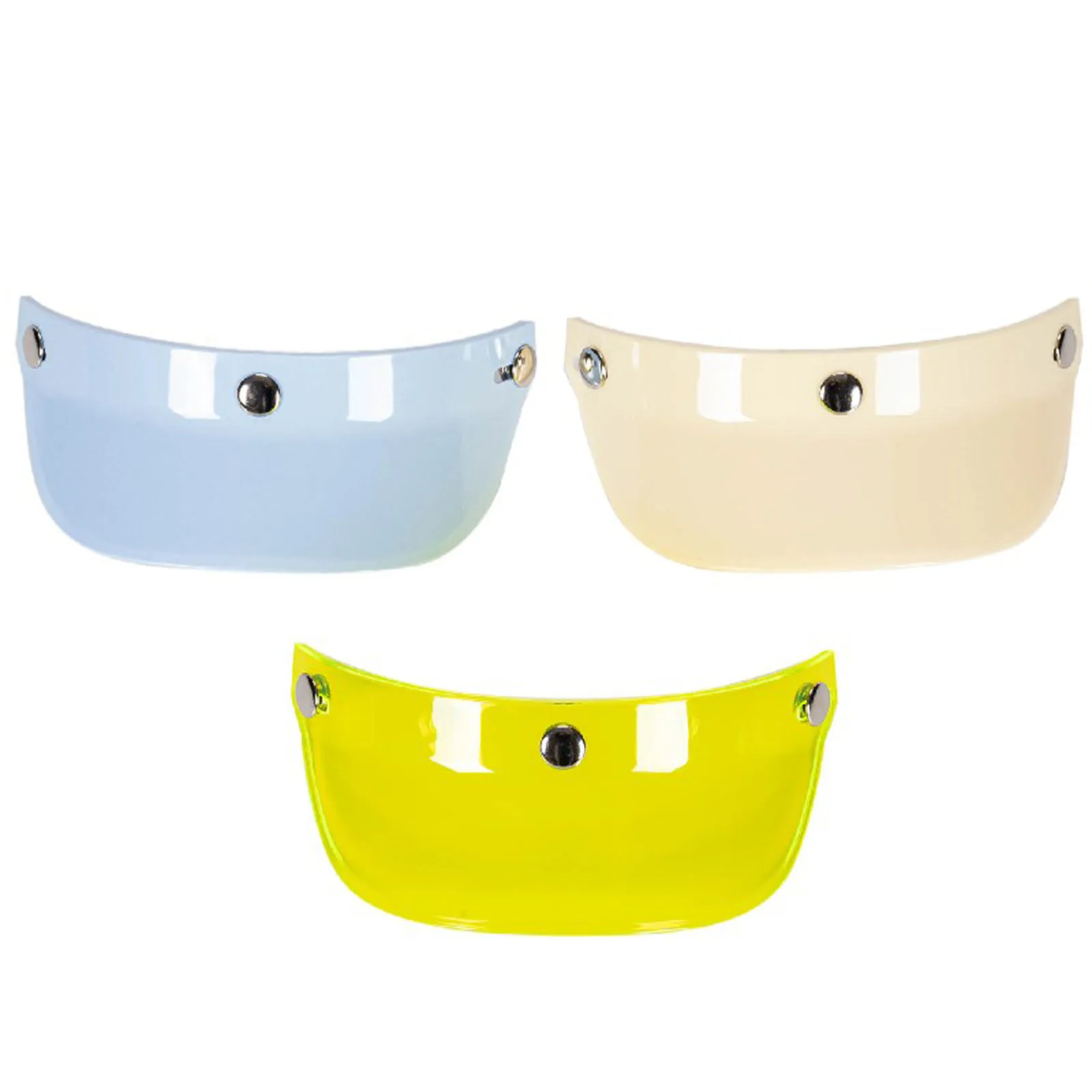 

Motorcycle Retro Helmet Visor Peak 3 Snap-Button Visor Flip Up WindShield Universal For Open Face Motorcycle Helmet Anti-UV