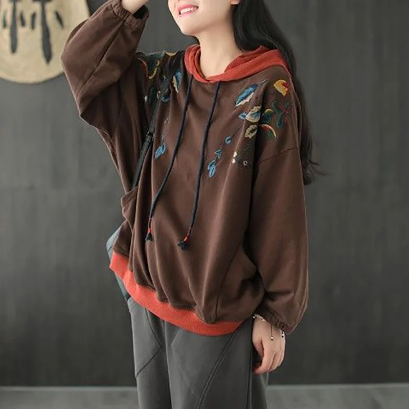 

Ladies Long Sleeve Hoodie Chinese Style Clothing Youth Fashion Retro Sweet Asian Street Style Hoodie Sweatshirt