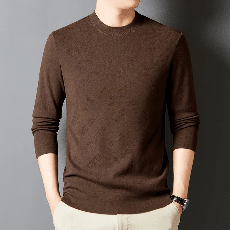 Pierre Cardin Высококачественный мужской шерстяной свитер на весну и осень однотонный