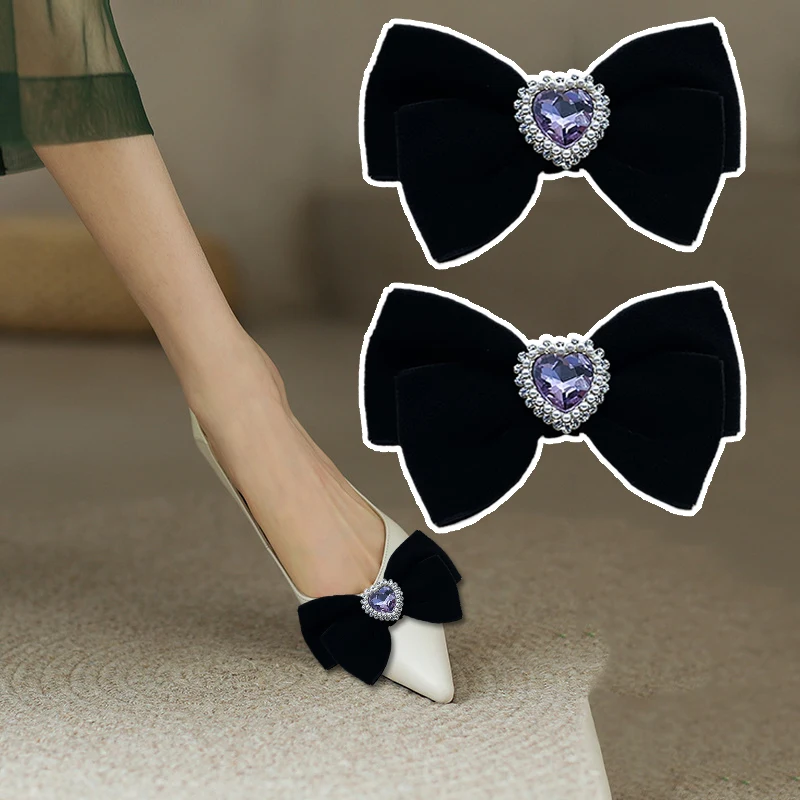 

2 шт., женские бархатные зажимы для обуви на высоком каблуке