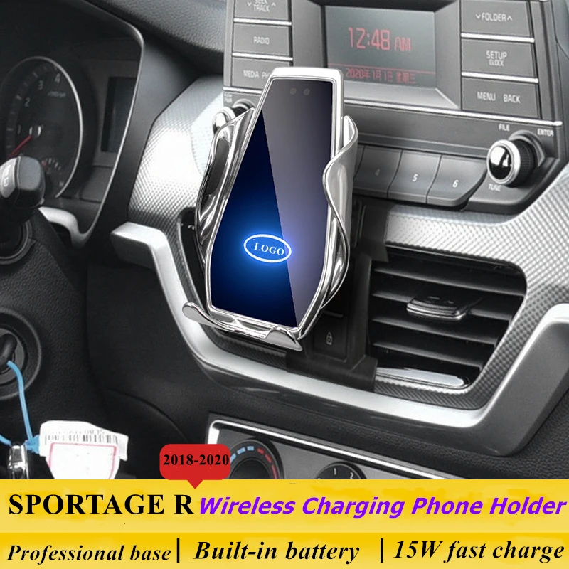 

Dedicated for KIA Sportage R 2018-2020 Car Phone Holder 15W Qi Wireless Car Charger for iPhone Xiaomi Samsung Huawei Universal