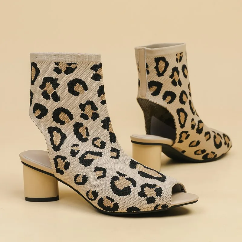 Женские босоножки с открытым носком AIYUQI камуфляжные Вязаные сандалии женские в