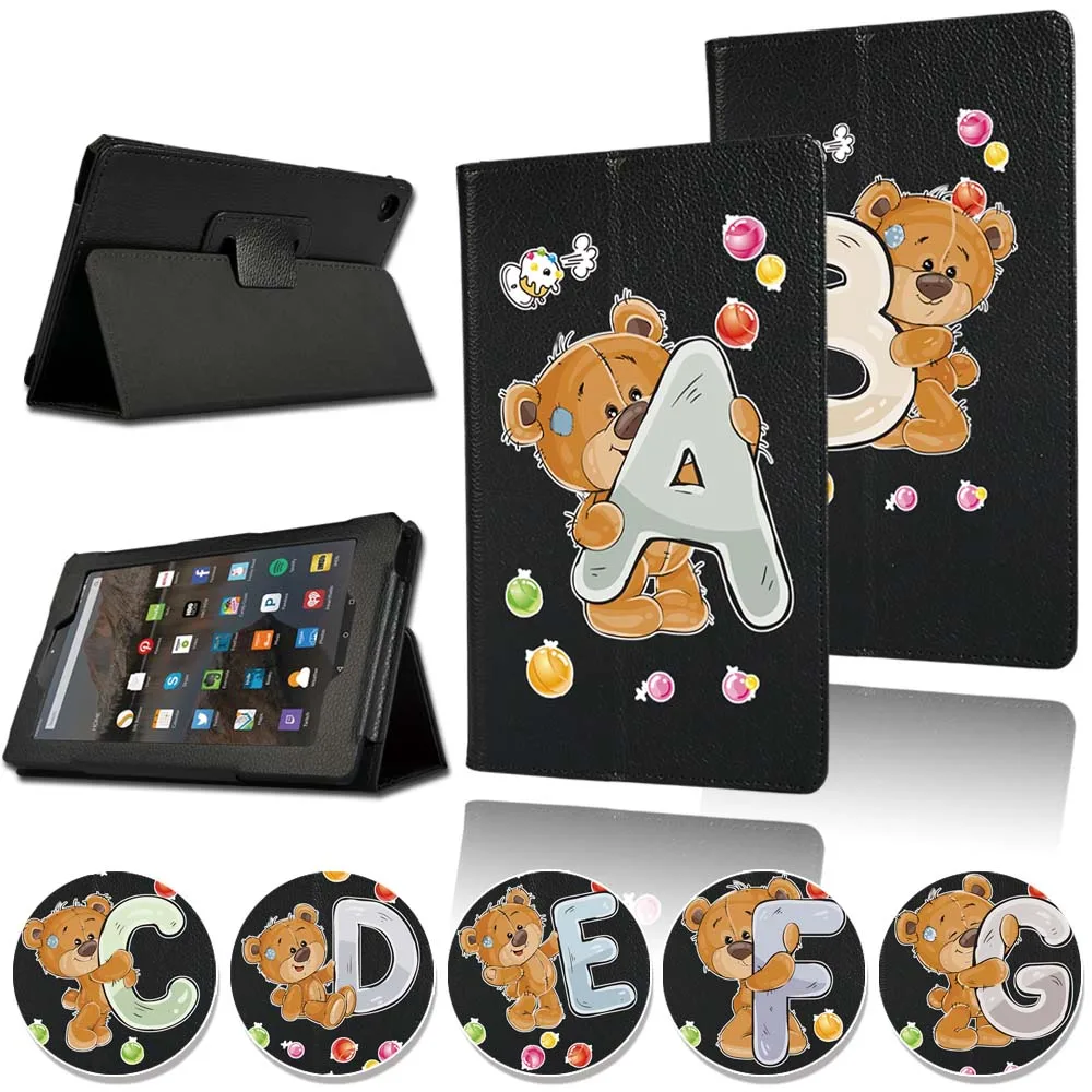 

Tablet Case for Fire 7/HD 8/HD 10 Anti-Fall Shockproof Leather Flip Stand Cover Case +Free Stylus