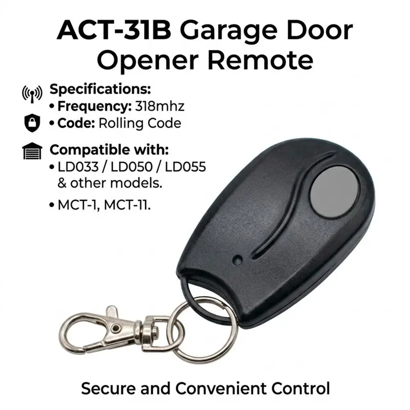 Фото B03B-1PCS для ACT-31B, 318 МГц, пульт дистанционного управления для открывания гаражных ворот, совместимый с Linear Megacode LD033 LD050 для ACT-31B №4
