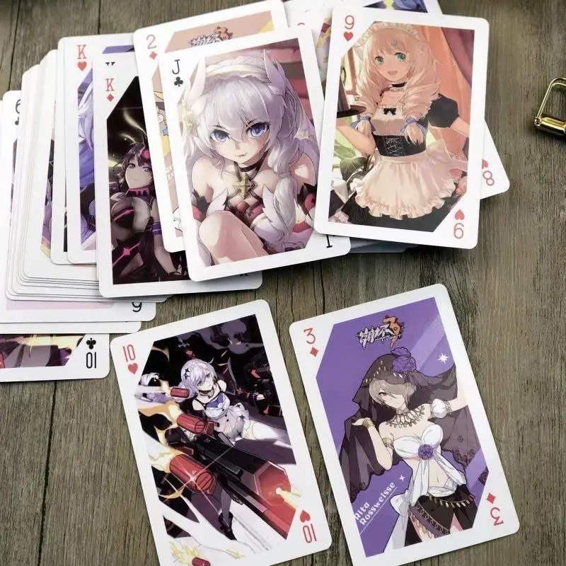 

Honkai Impact 3 Playing Cards Kiana Kaslana Raiden Mei Bronya Zaychik Card Games Board Game Hobby Collectibles Anime Character