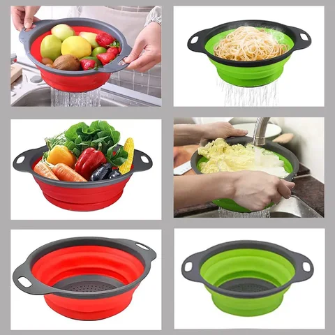 Складная силиконовая корзина для фруктов и овощей Danle