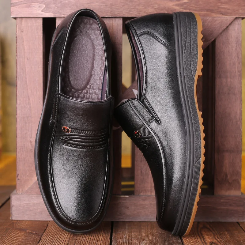 

Leather shoes men's summer leather soft bottom breathable business formal casual shoes British style trend youth men's shoes