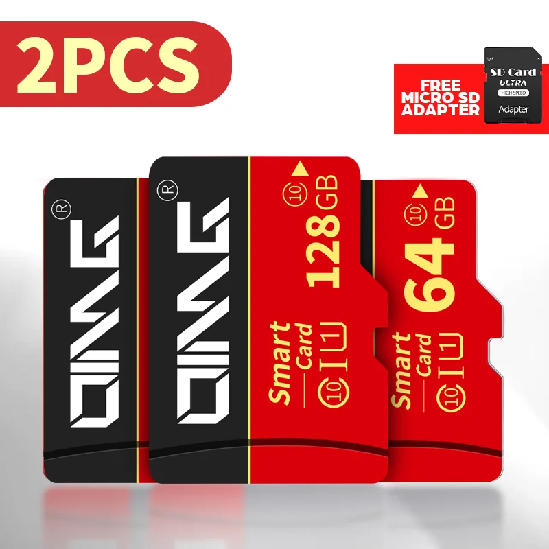 2PCS High Speed SD Card TF 512 256 128 64 32 16 8 GB Memory Card 512GB 8GB 16GB 32GB 64GB 128GB 256GB TF SD Card Adapter