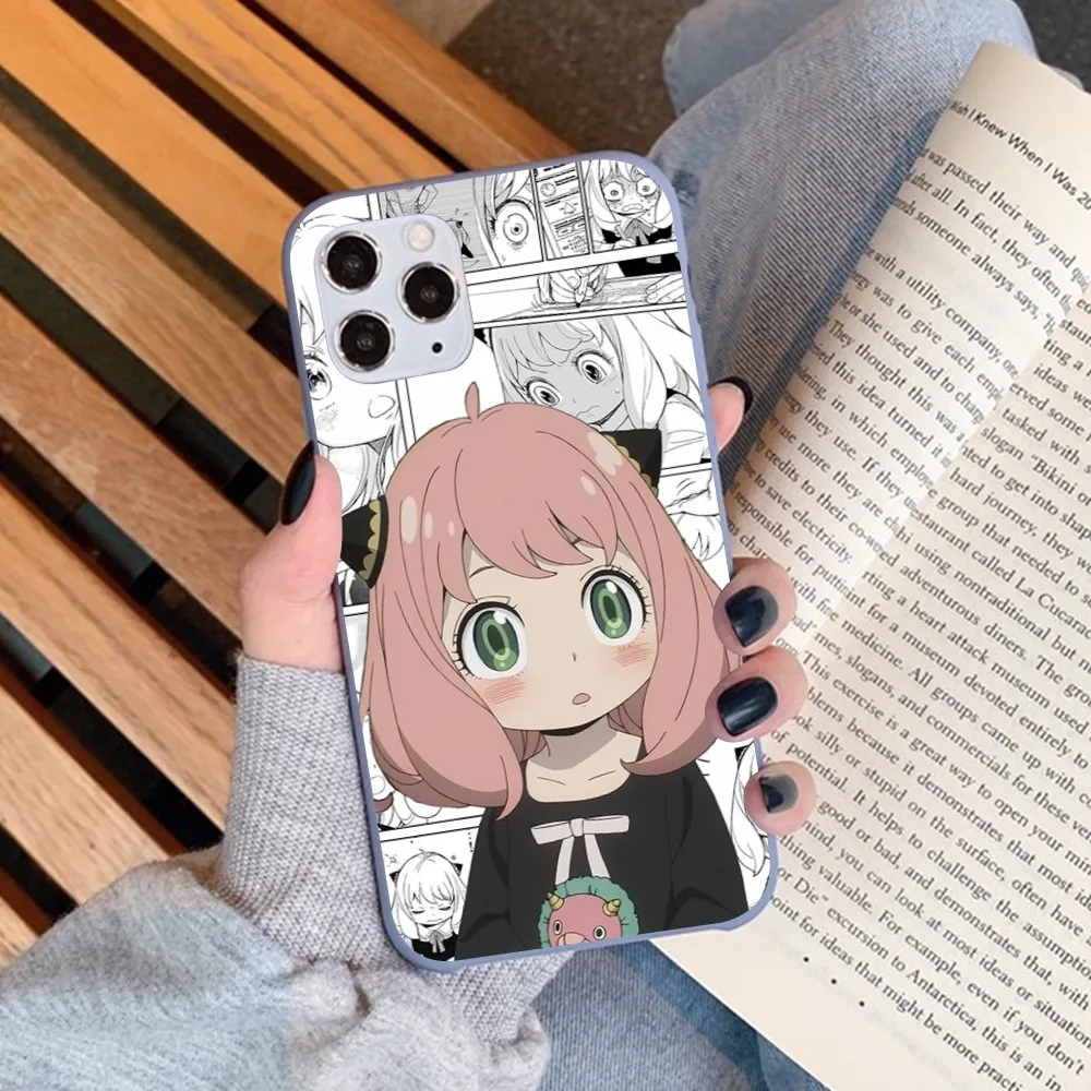 Чехол для телефона Kawaii Anime SPY FAMILY Anya Forger IPhone 14 11 12 13 Mini Pro Xs Max 8 7 6 6S Plus X XR однотонный