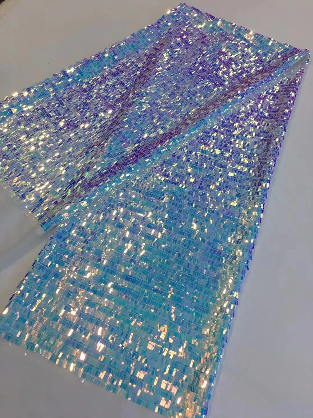 Небесно-голубая французская кружевная ткань с блестками для вечеринки 2023, новейшая Высококачественная вышивка блестками, африканская Тюлевая кружевная ткань KJM2302