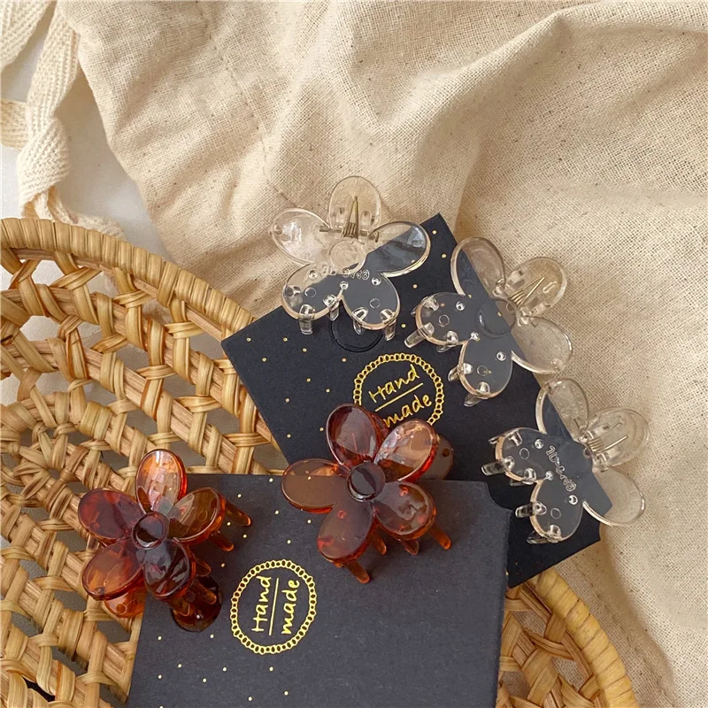 

3pc Lovely Flower L Hair Claw Clips for Women Girls Child Hairpin Crab Headband for Gift Hair Washface Accessories Ornament