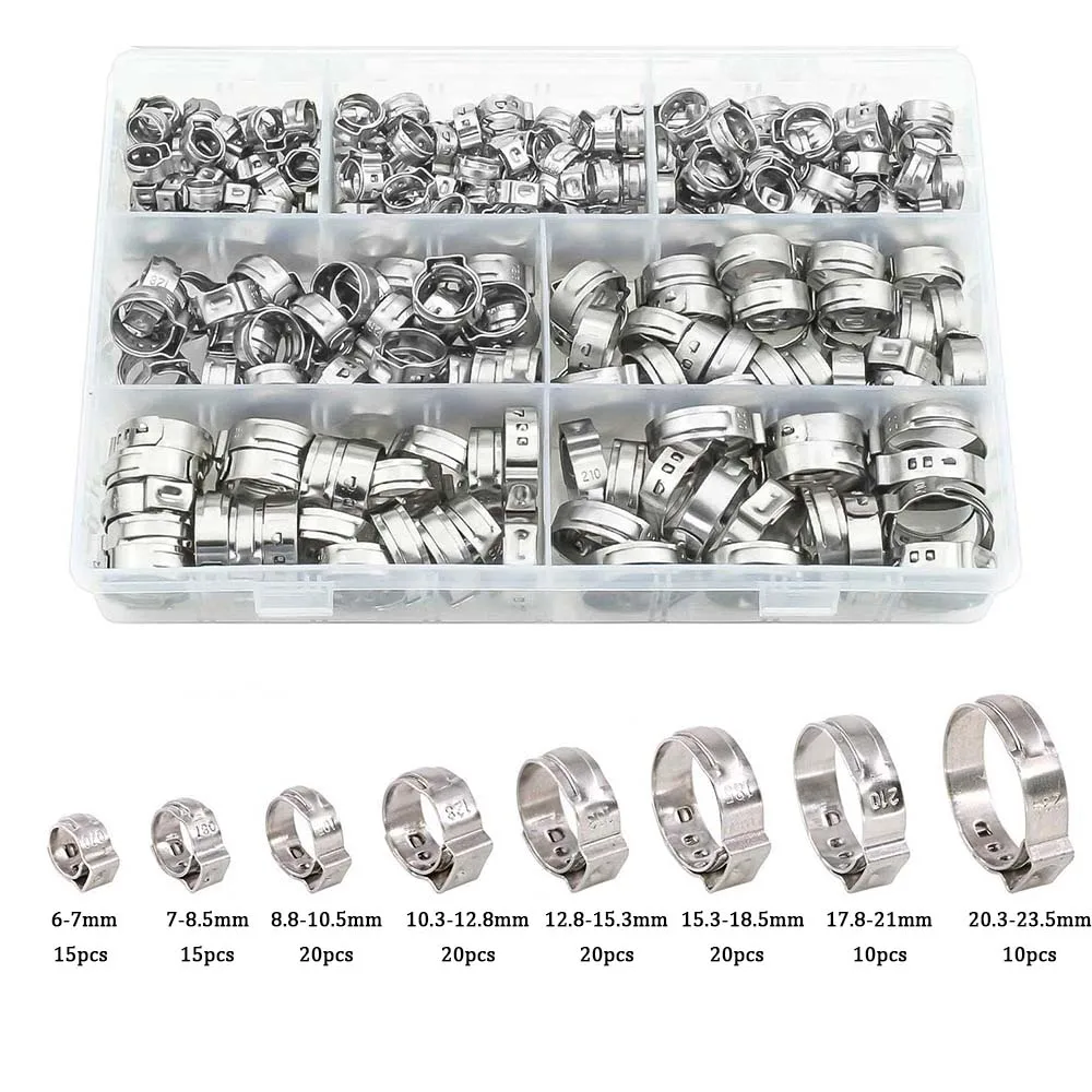 

IWOWN Зажимы для шланга из нержавеющей стали 304 7-23.5 мм 130 шт