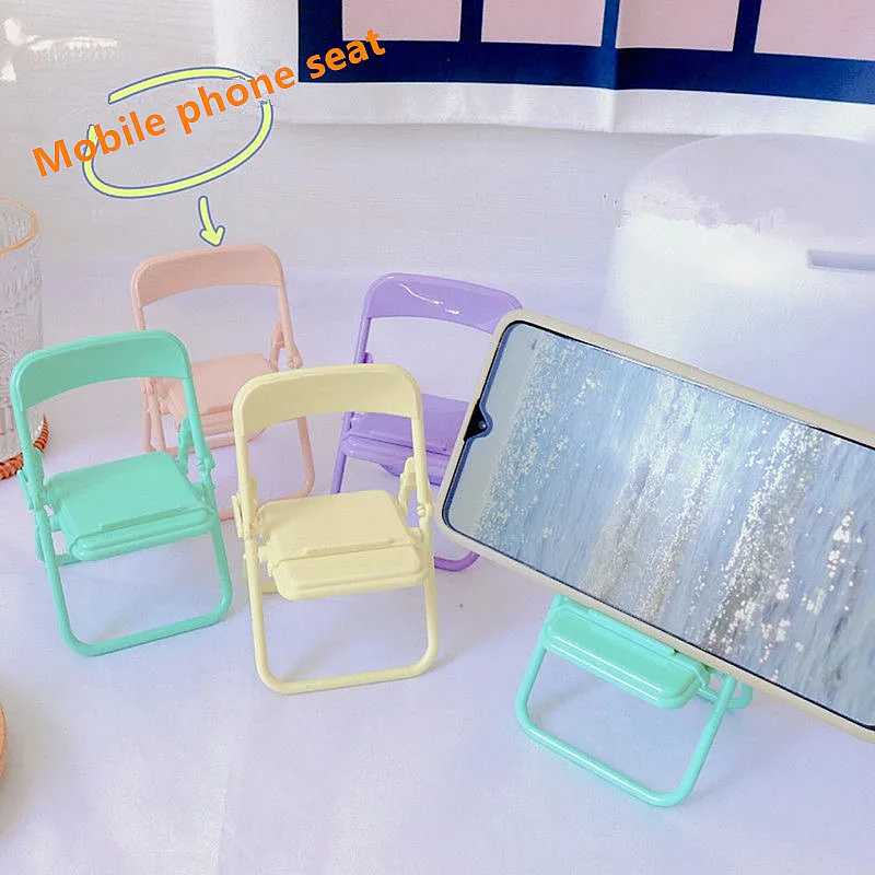 

Portable Mini Mobile Phone Stand Desktop Chair Stand 4 Color Adjustable Macaron Color Stand Foldable Shrink Decoration Decoratio