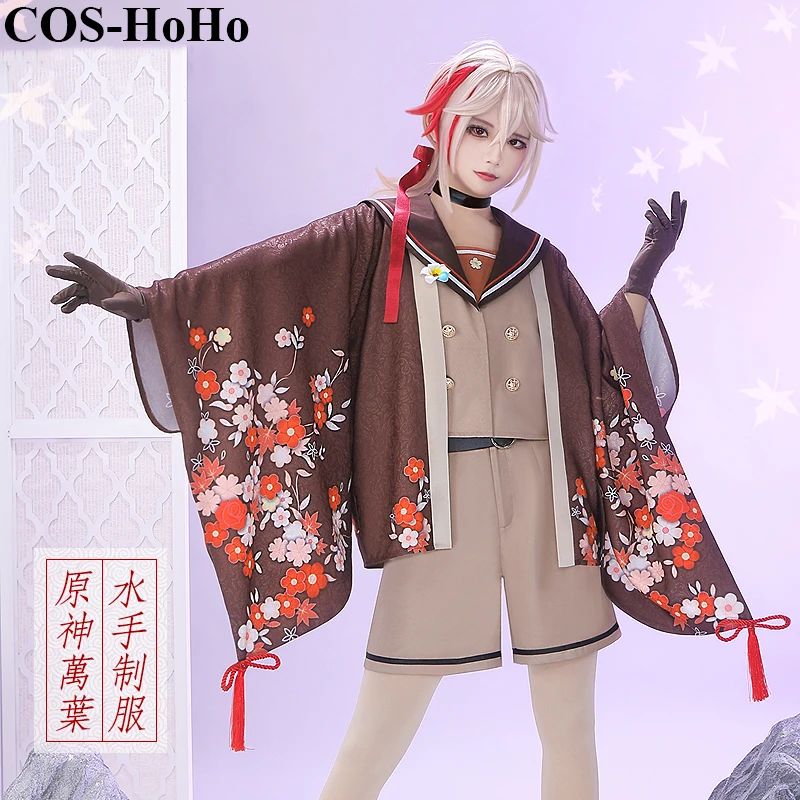 

COS-HoHo Anime Genshin Impact Kaedehara Kazuha Antique Game Suit JK Sailor Uniform Cosplay Costume Halloween Party Outfit Men