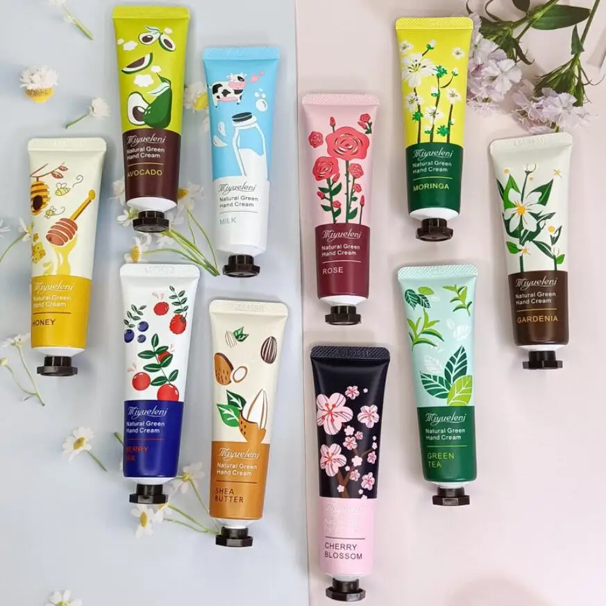 

10pcs/set mix Plant Fragrance Hand Cream Floral Fruity Hydrating Floral Moisturizing Butter Repair Hand Cream Set maquiagem kit
