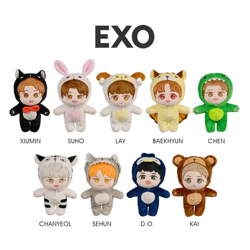 

EXO Plush Doll BAEKHYUN CHEN KAI LAY SEHUN D.O. CHANYEOL SUHO XIUMIN Korean Pop Star Fans Support Stuffed Toys Quality Gifts