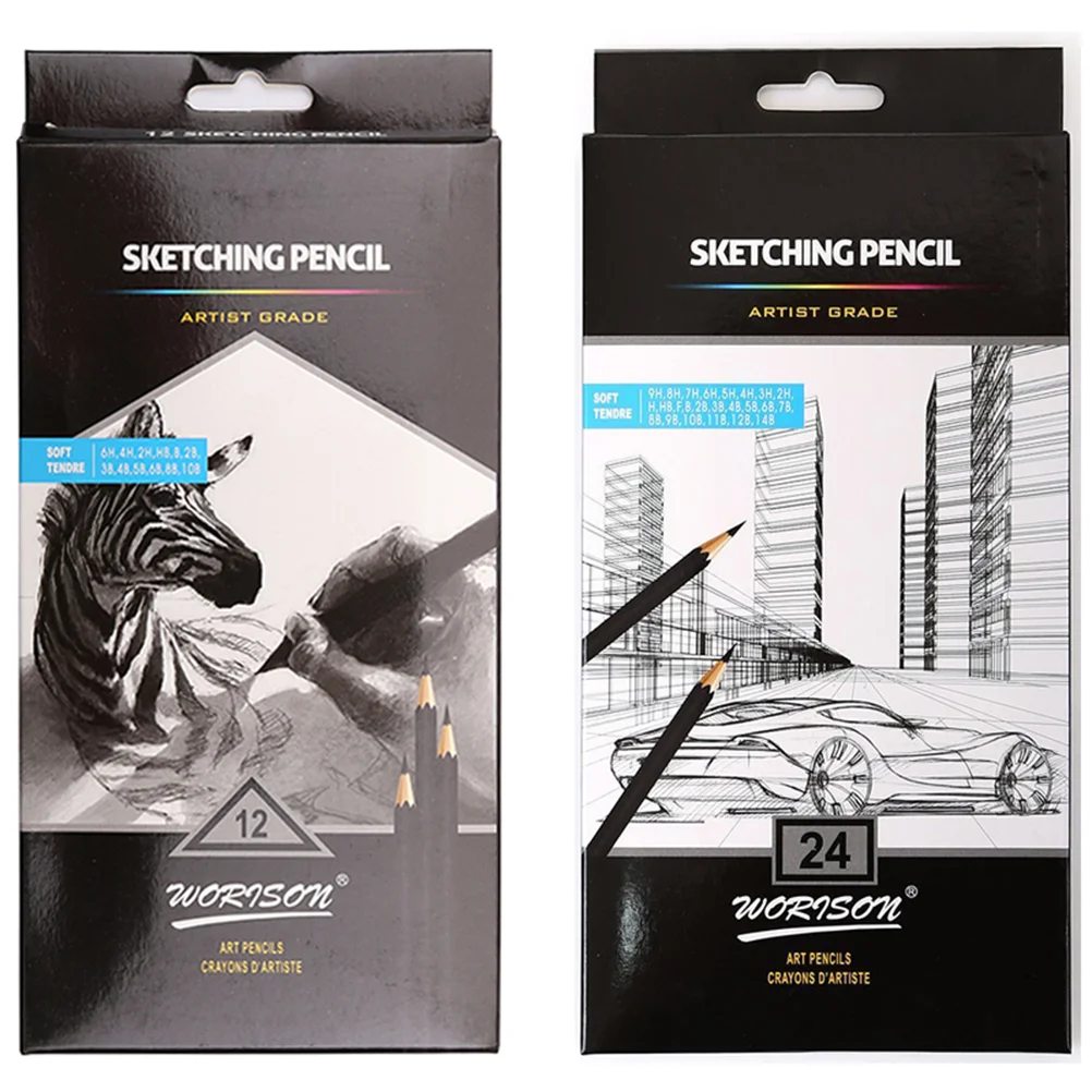 

24pcs Draw Pencil Set Essentials Sketching Pencil Set Environmental Protection for Drawing