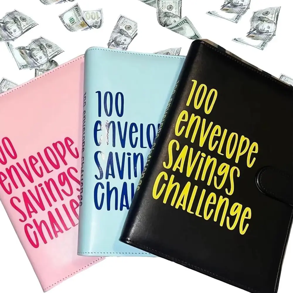 

PVC 100 Envelope Challenge Binder Leather with Cash Envelopes Savings Challenges Sheets A5 Savings Challenges Book Lovers