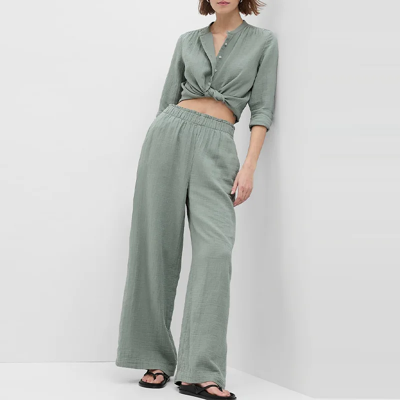 Пижама женская из муслина 100% хлопок 2 предмета