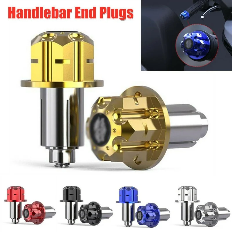 

2PCS CNC Aluminum Universal Motorcycle Handle Handlebar Grips Bar End Cap Plugs