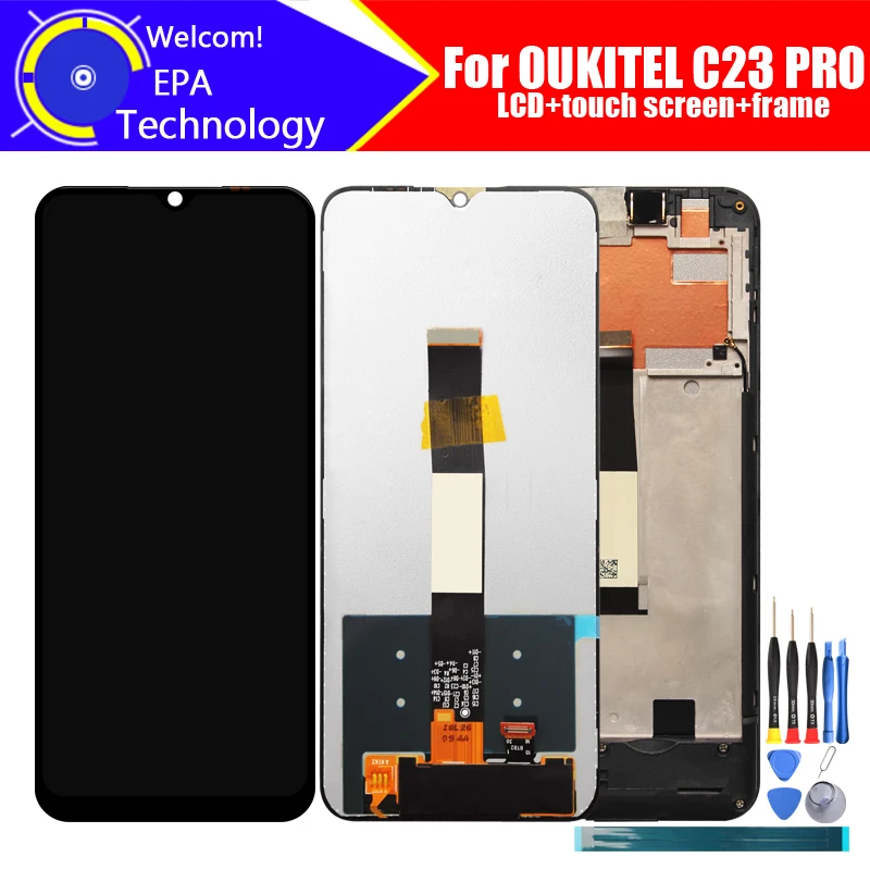 

6,53 дюймов OUKITEL C23 PRO ЖК-дисплей Дисплей + кодирующий преобразователь сенсорного экрана в сборе 100% оригинальный новый ЖК-дисплей + сенсорная панель (диджитайзер) для C23 PRO + инструменты.
