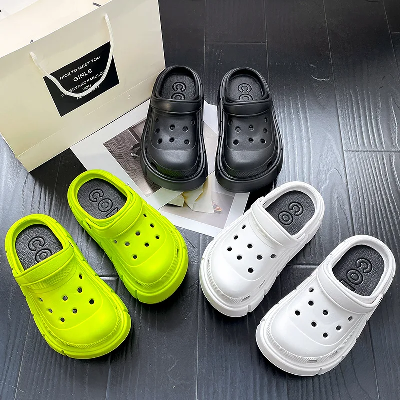 Summer Garden Cloud Shoes Women Thick Platform Slides Solid EVA Lady Strange Non-Slip Flip Flops Outdoors Casual Beach Slippers