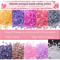 1 6mm miyuki yuxing antique bead oiling series glass rice bead earrings tassel accessories imported from japan