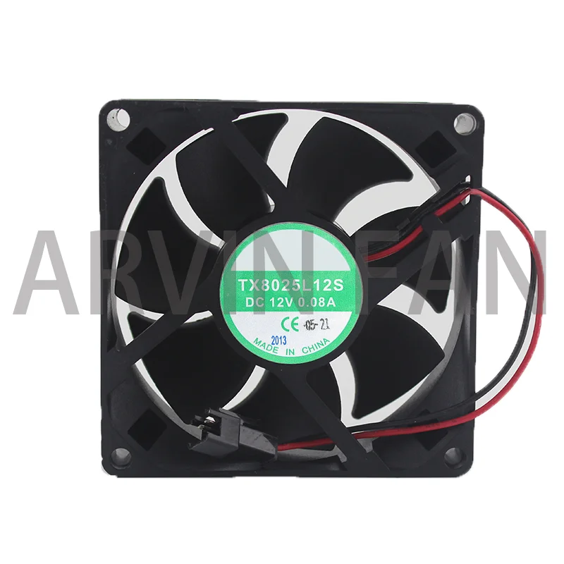 Оригинальный тихий охлаждающий вентилятор TX8025L12S 12 В 0.08A 8 см 80x80x25 мм