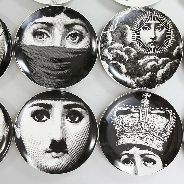

Decorative plate ceramic 8-inch plate home living room background wall decoration artist face plate jewelry storage plate
