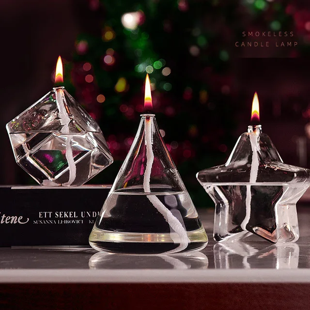 

Set of 3 - Handmade Oil Lamp Wedding Decoration Ideas Glass Kerosene Lamp Glass Candle Holder New Home Gift