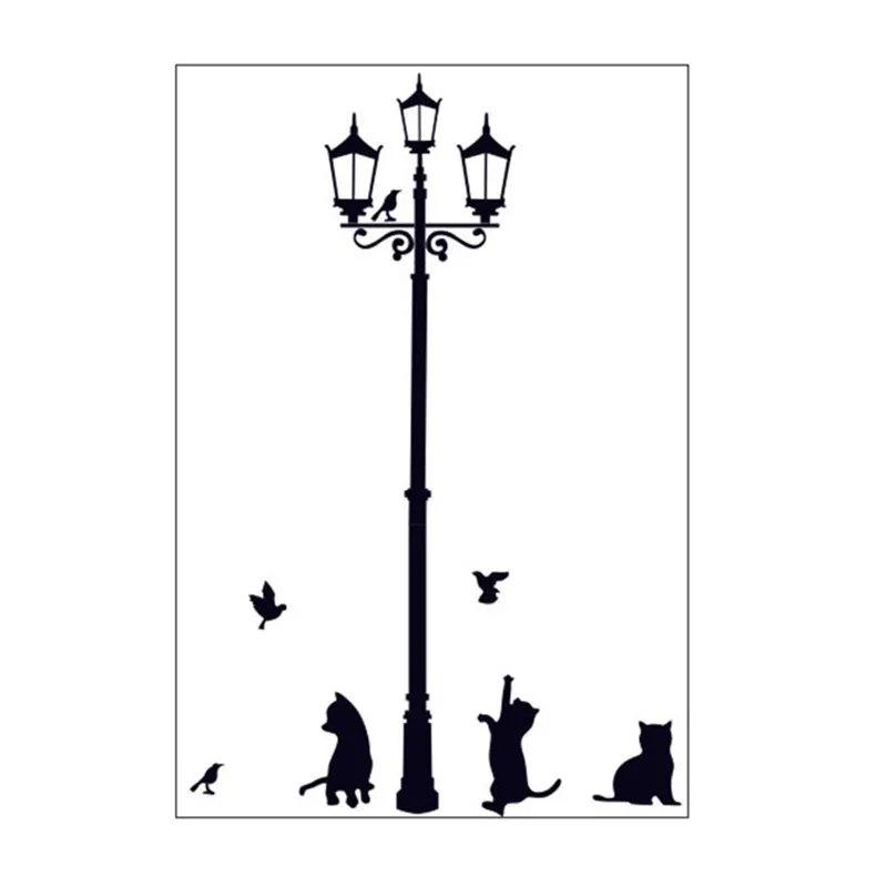 Милые Мультяшные комбинированные наклейки съемные с котом светильник узором