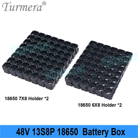 Чехол для аккумулятора Turmera 48 В для электронного велосипеда 13S 30A 50A Balance BMS с держателем 13S8P 18650, разъем постоянного тока XT60, никель для сварки для использования в упаковке своими руками