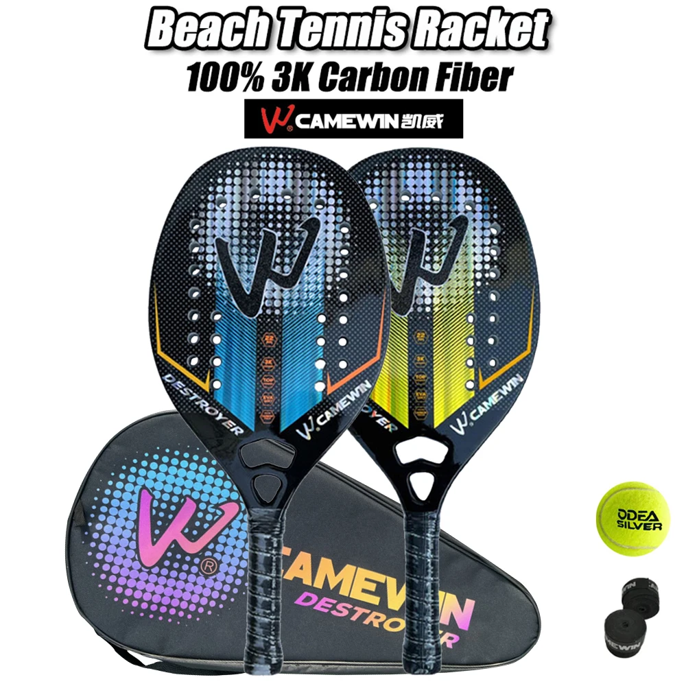 

Camewin 2023 New For Adult Professional Train High Quality 3K Beach Tennis Racket Full Carbon Fiber Line Rude Surface Racket Sen