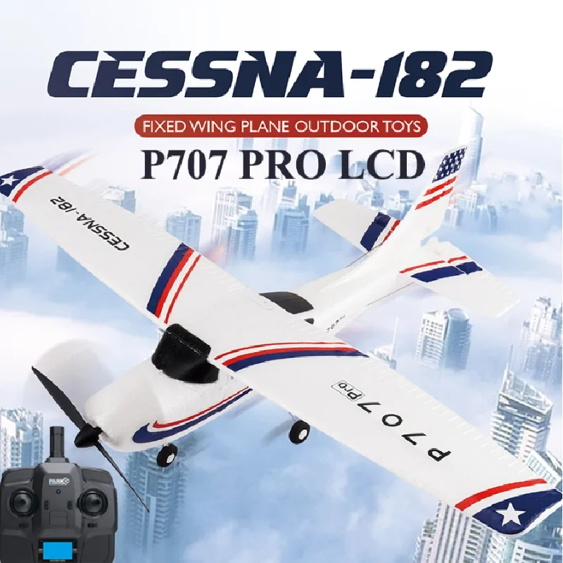 

Wltoys P707 PRO LCD 2,4G 3Ch RC самолет с неподвижным крылом уличные игрушки Дрон RTF Cessna 182 самолет более 250 м для детей