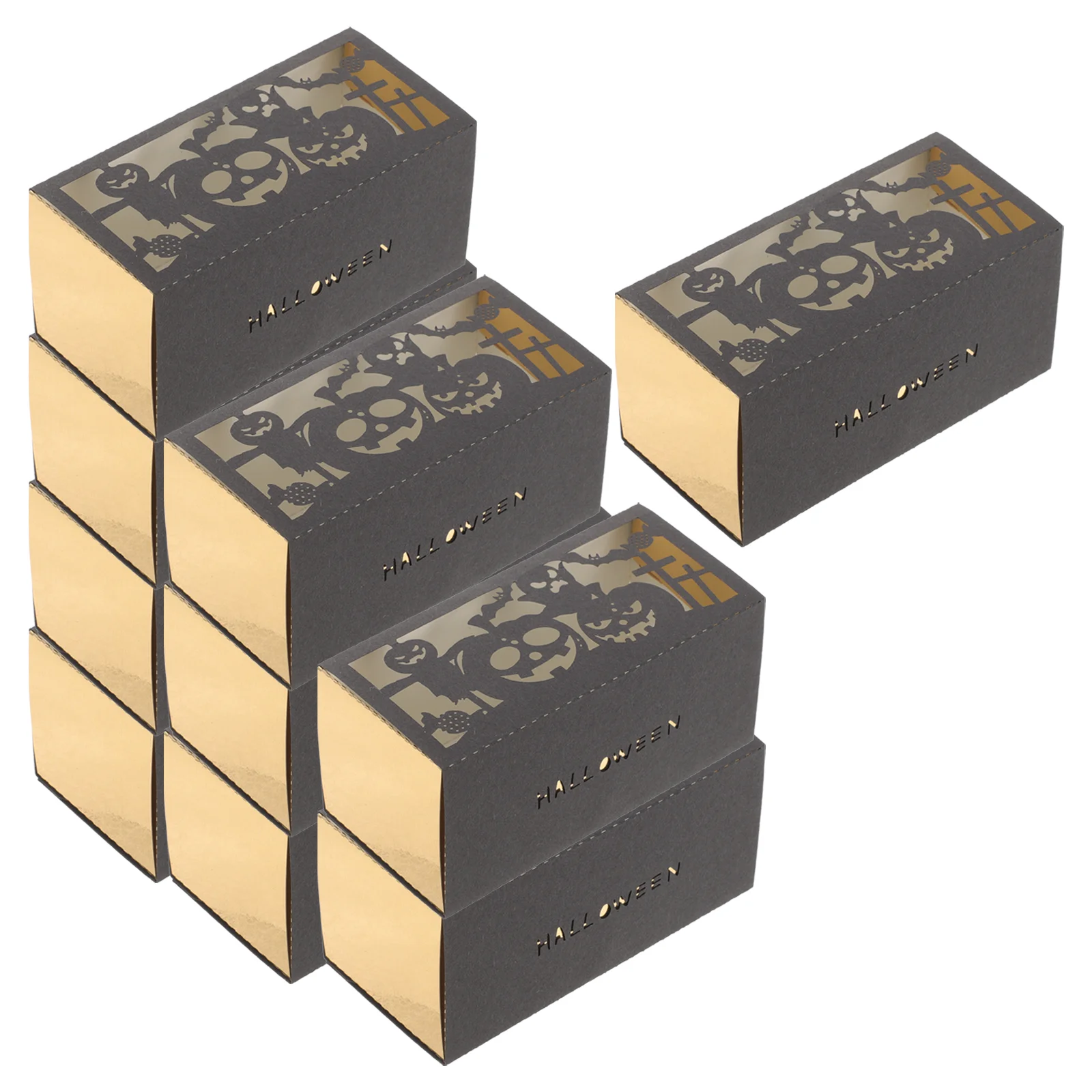 

50 Pcs Halloween Hollow Candy Container Party Favors Holder Pearl Paper Ornaments Decor