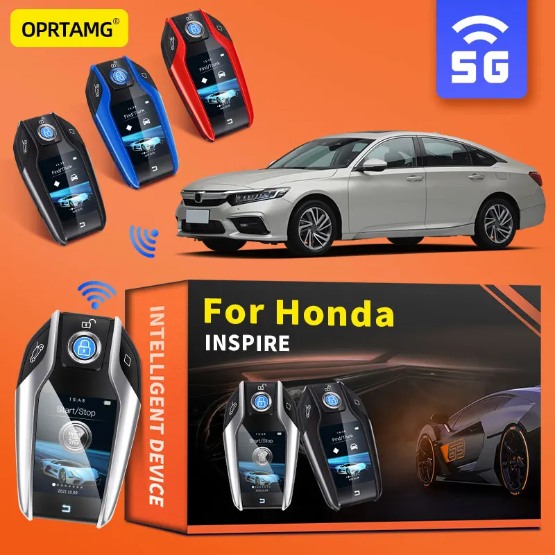 

For Honda INSPIRE 2000-2021 One-button start Modification Universal Car LCD smart key Car Remote Control Display Smart keychain