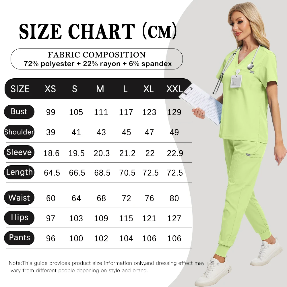 Фото Женские медицинские скрабы, верхние брюки с высокой талией, эластичная хирургическая форма, карманная спецодежда для кормления, рабочая одежда для стоматолога, ветеринара и медсестры №2