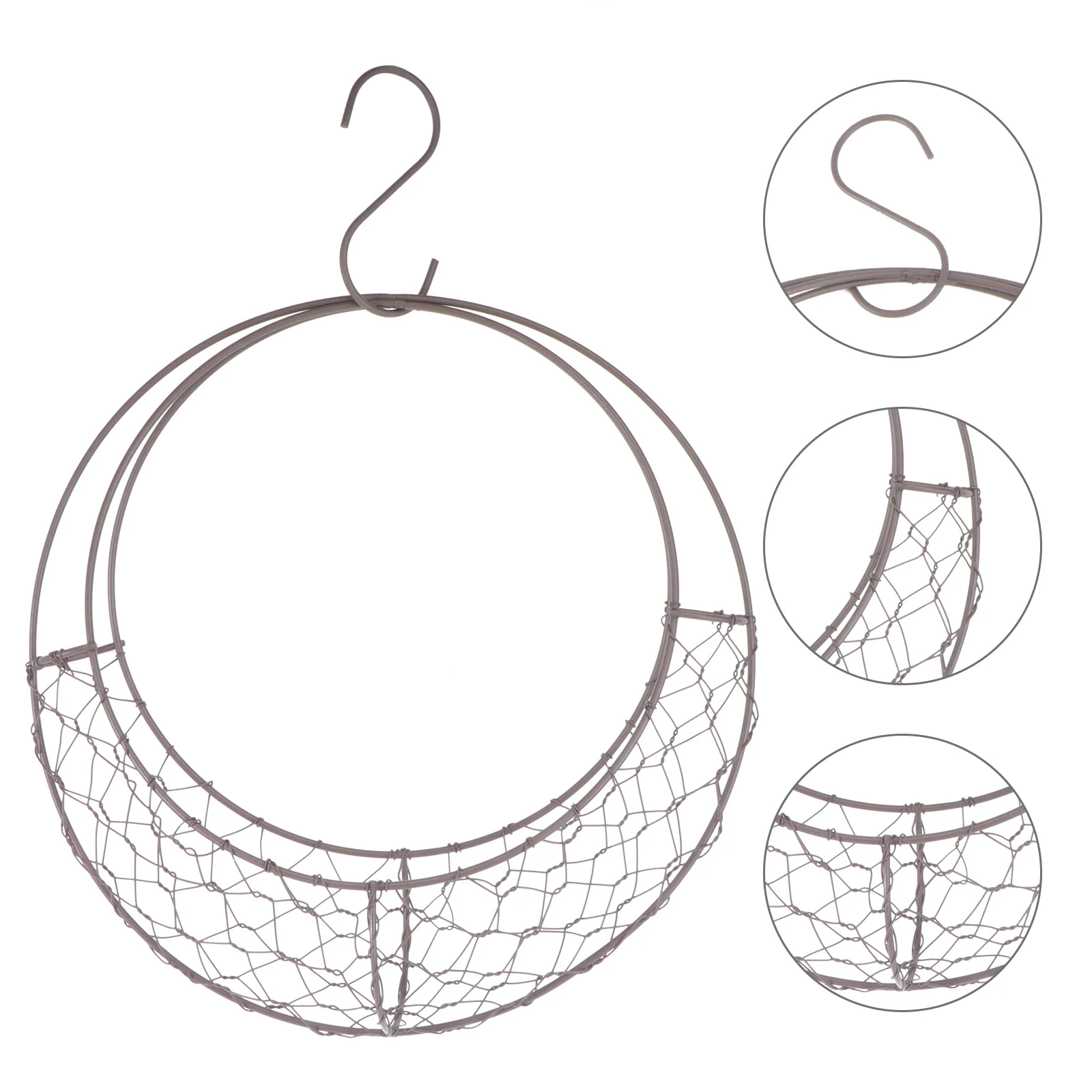 

House Pots Metal Frame Succulent Flowerpot Yard Decor Moon Shape Iron Wire Wreath Hanging Basket Indoor Wedding decoration