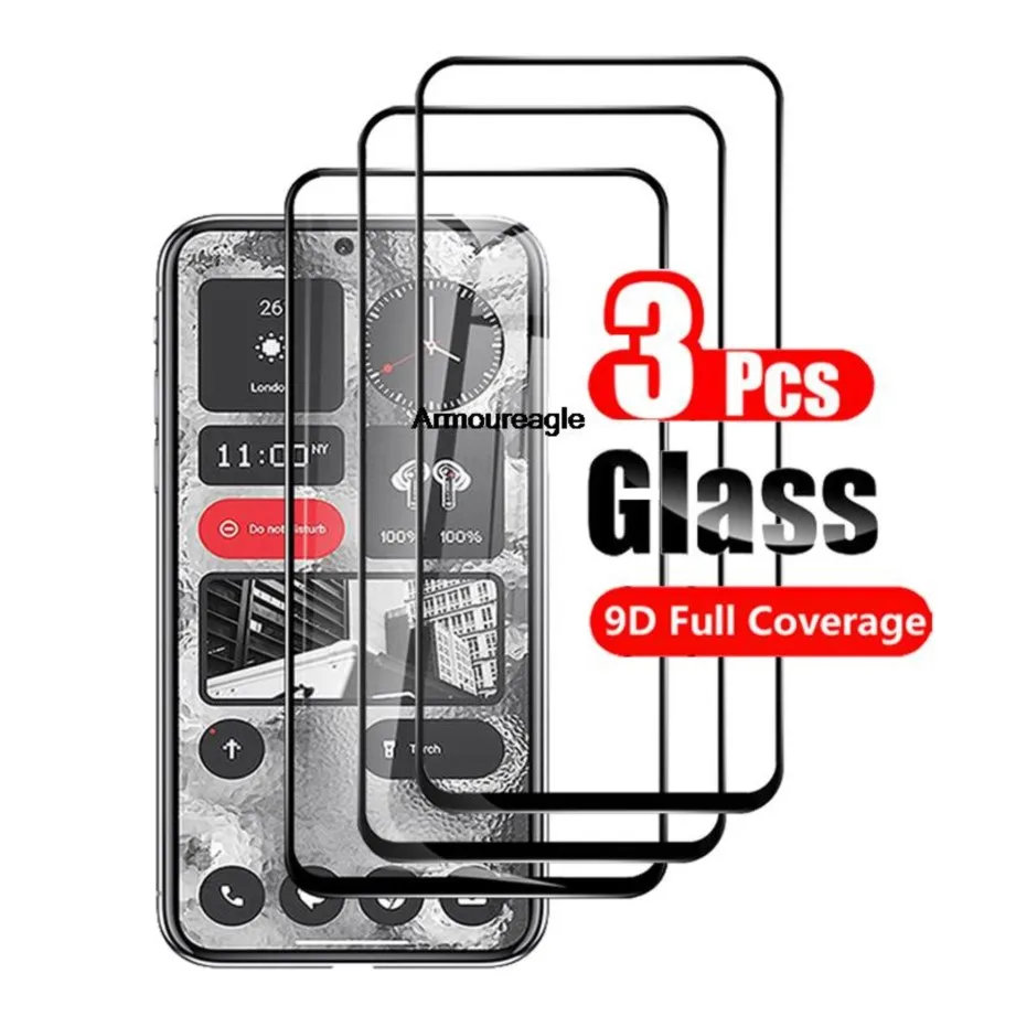 

3pcs for nothing phone 2 tempered glass screen protector full coverage black edge 3d guard on for nothing 2 6.7" cover shield