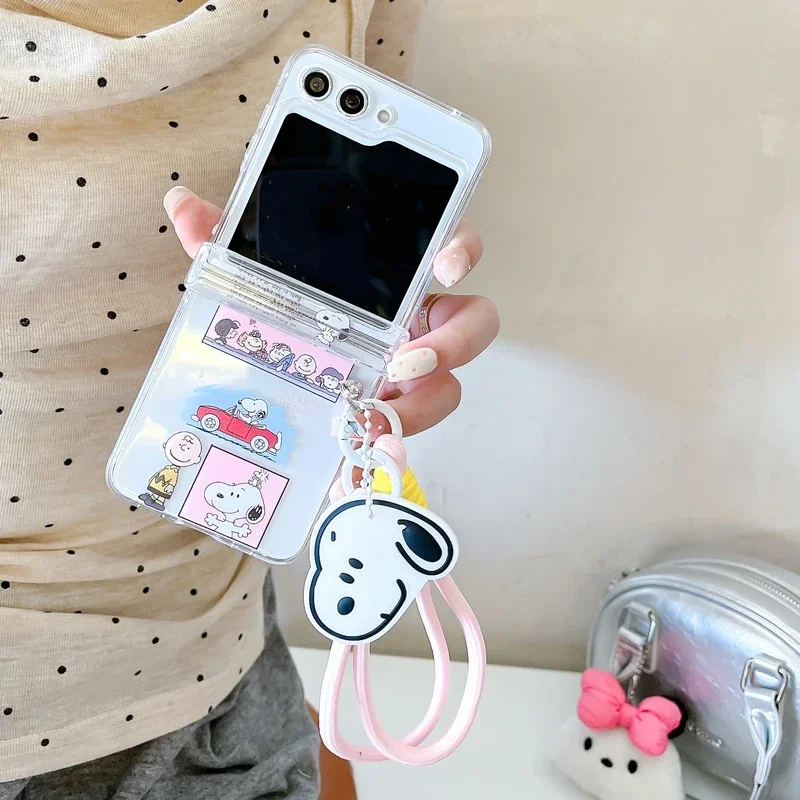 Милый мультяшный снупи Чарли Браун чехол для телефона Samsung Galaxy Z Flip 6 5 прозрачный