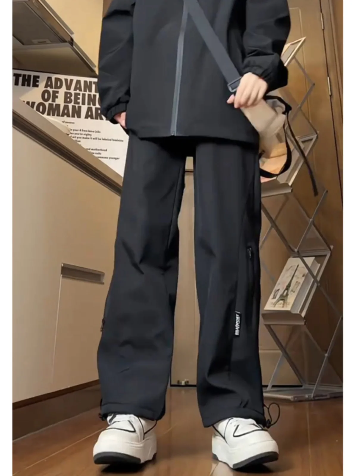 American High Street Charging Pants Men's Autumn and Winter Fashion Brand Functional Outdoor Sports Fleece-lined Thickened Ca... |