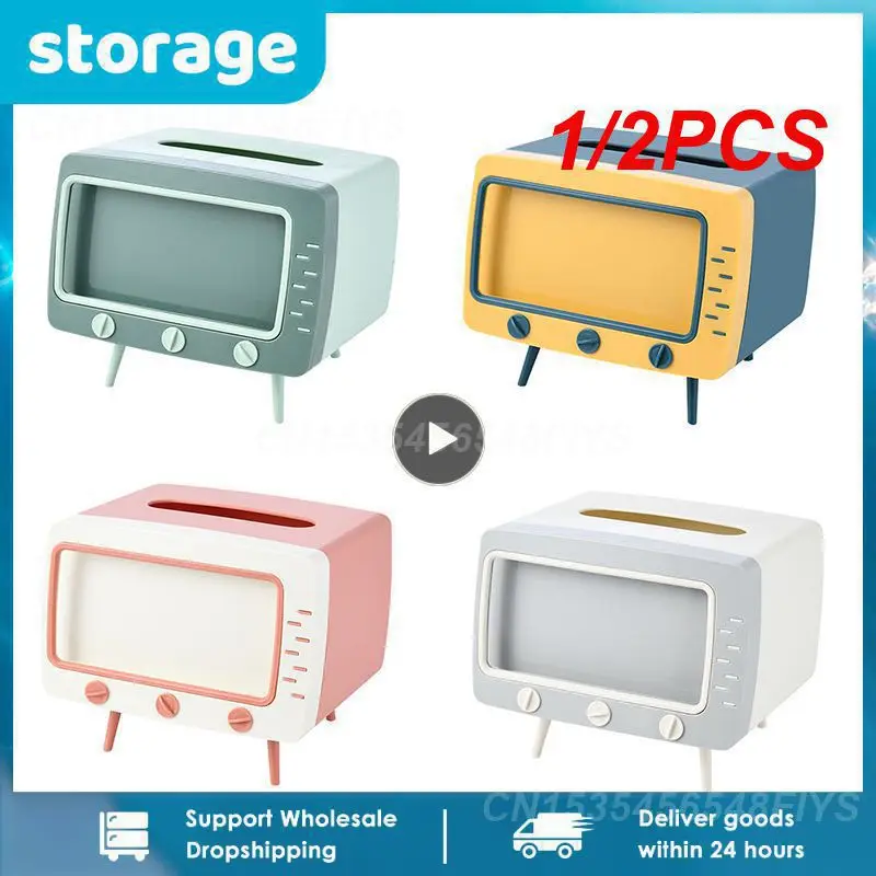 

1/2 шт. симпатичная пластиковая коробка для салфеток, домашняя многофункциональная Милая настольная коробка для салфеток для телевизора, женская простая креативная Подставка для хранения салфеток