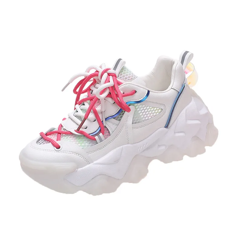 

Женские кроссовки на платформе, дышащие спортивные, для бега, тенниса, Вулканизированная подошва, летняя обувь