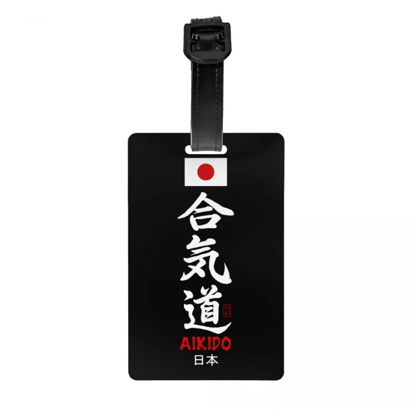 

Чемодан Aikido Kanji для чемоданов, забавный японский флаг, боевые бирки для багажа для влюбленных, личная Обложка, имя, удостоверение личности
